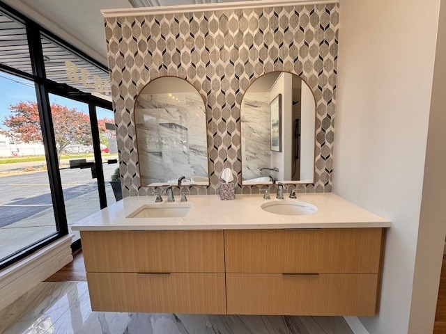 Biviano Carpet One Bathroom vanity display
